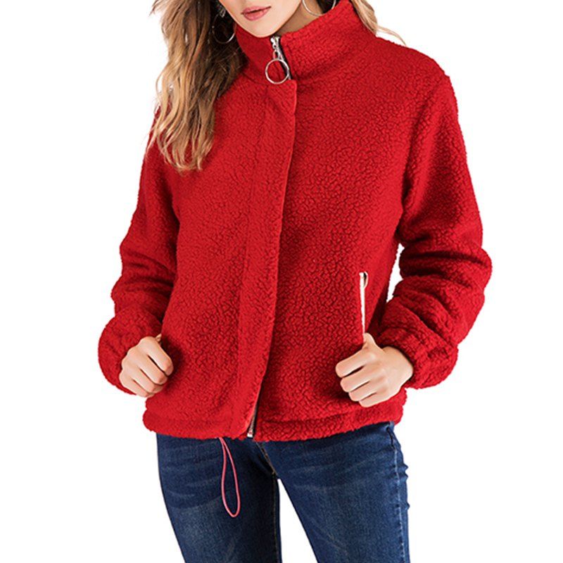 

In The Fall of Cultivate One'S Morality Collar Zipper Short Coat, Red
