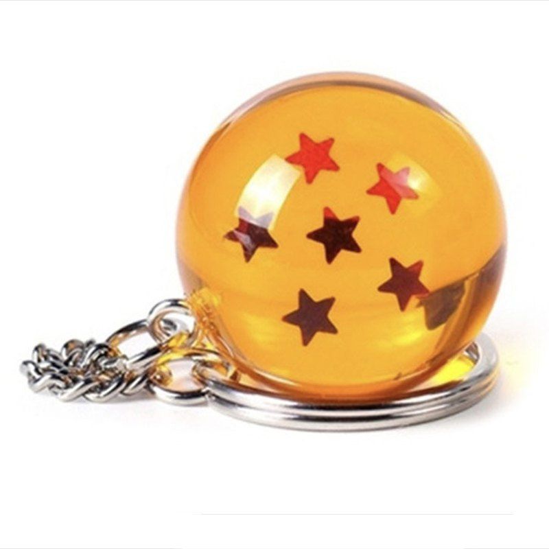

Cartoon Keychain 3D Crystal Ball Keychain Series Toy Gift Keychain (4 Stars), Saffron