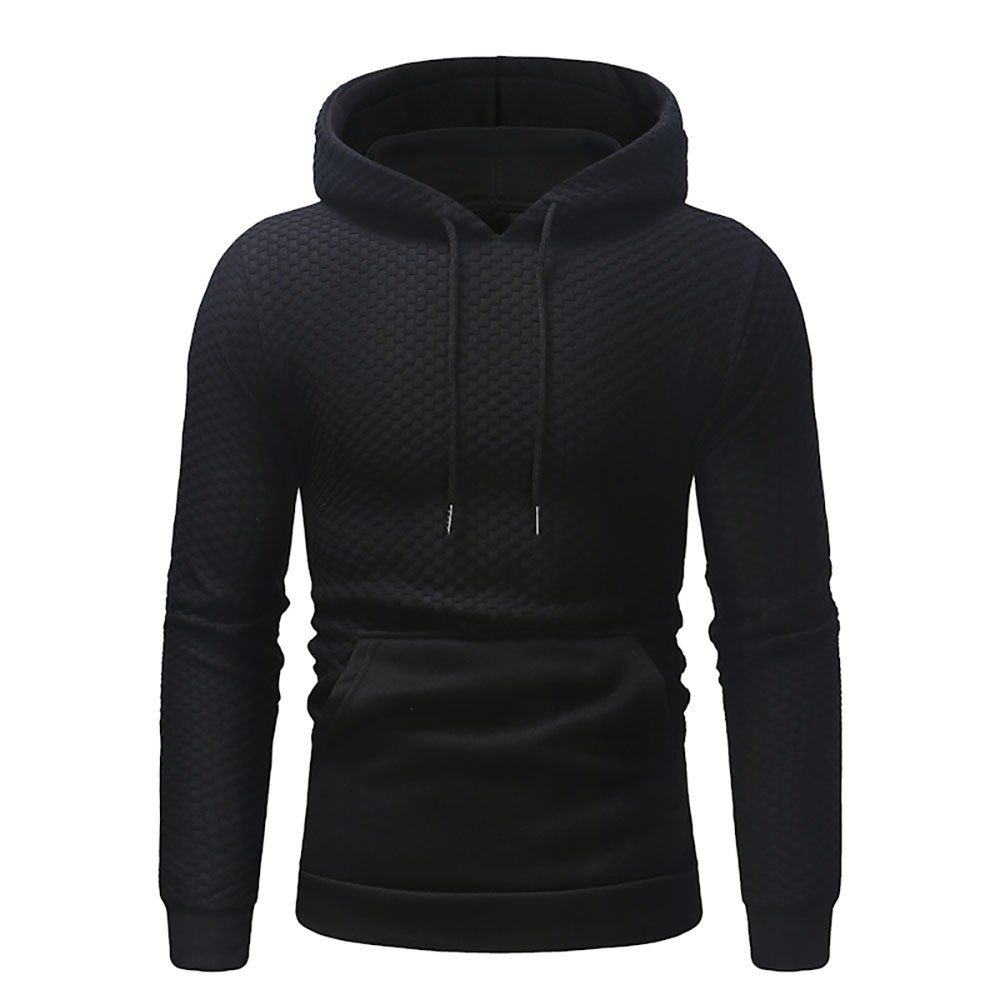

Men's Fashion Urban Plaid Colorblock Sweater Casual Slim Long Sleeve Pullover, Black