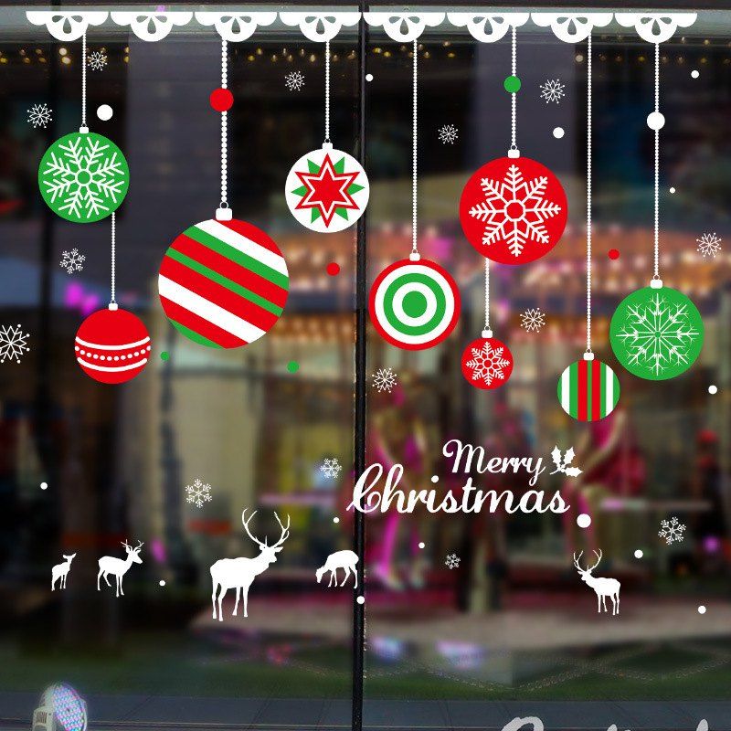 

Christmas Colours Ball PVC Window Wall Sticker, Multi