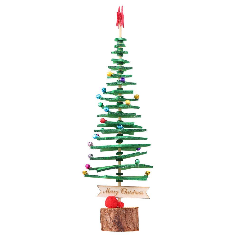 

Fabric And Wood Art Christmas Decoration DIY Non-Woven Small Tree, Multi-a