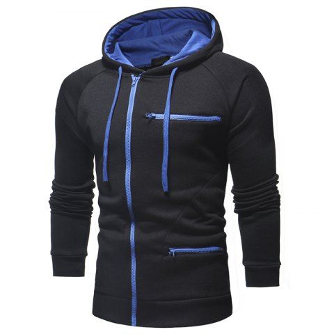 

Men's Fashion Solid Color Hooded Casual Slim Sweater, Black