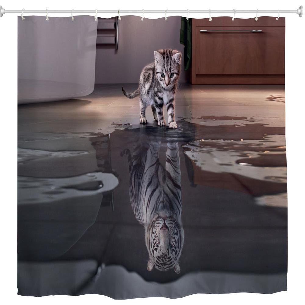 

Photo Cat Tiger Digital Printing Fabric Waterproof and Mildewproof, Multi