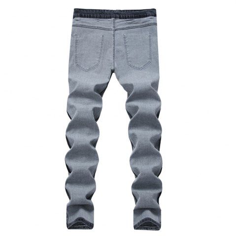 

Light Gray Stretch Nostalgic Men's Trousers