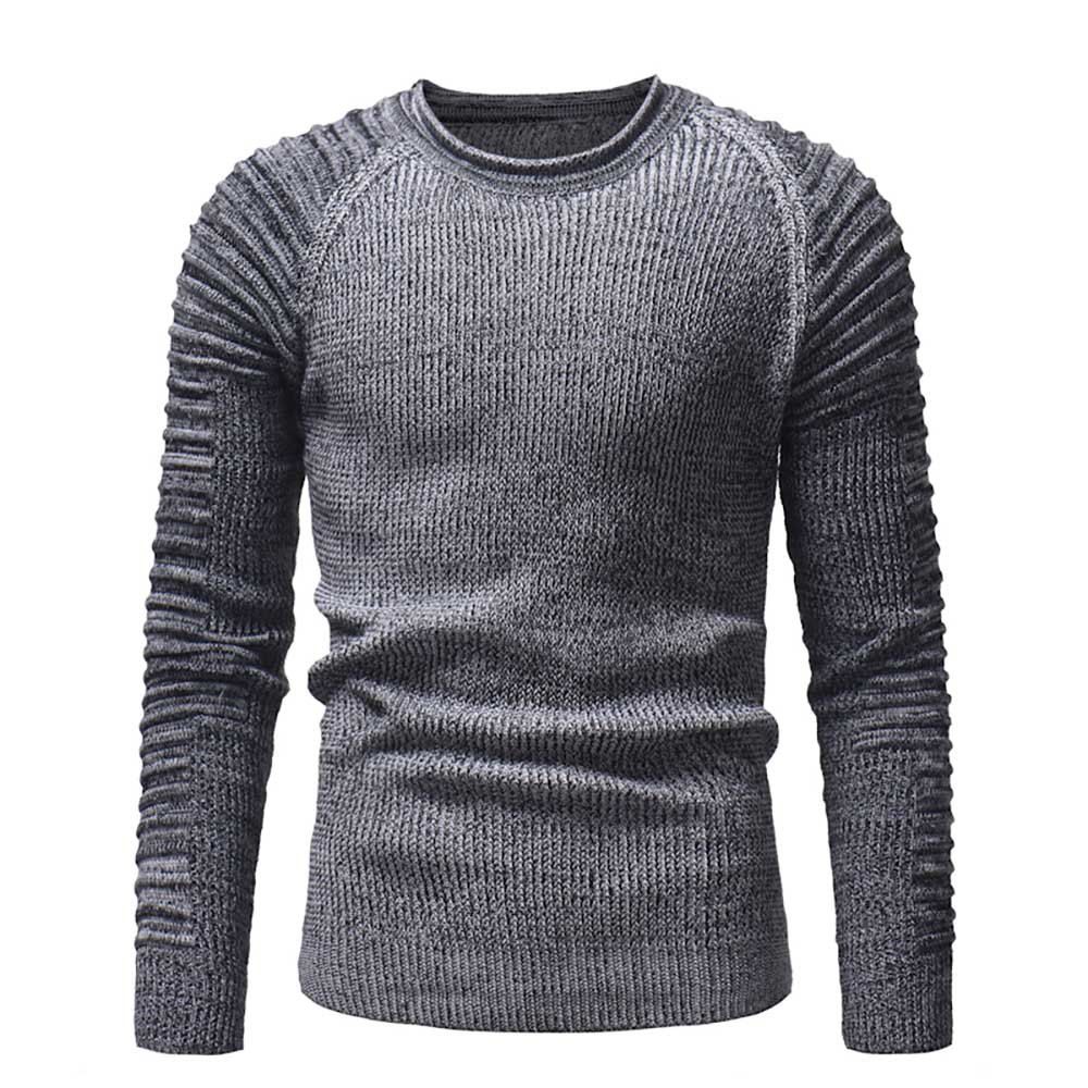 

Men's Fashion Round Neck High Quality Casual Slim Sweater Sweater, Light gray