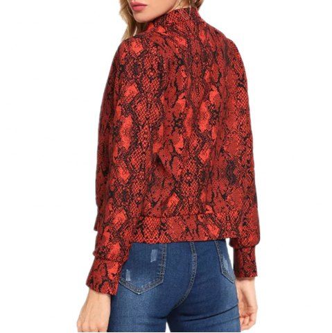 

A Snake-Print Cropped Jacket, Lava red