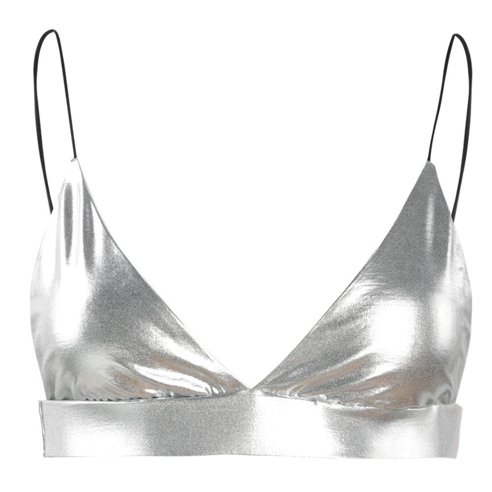 silver metallic bralette