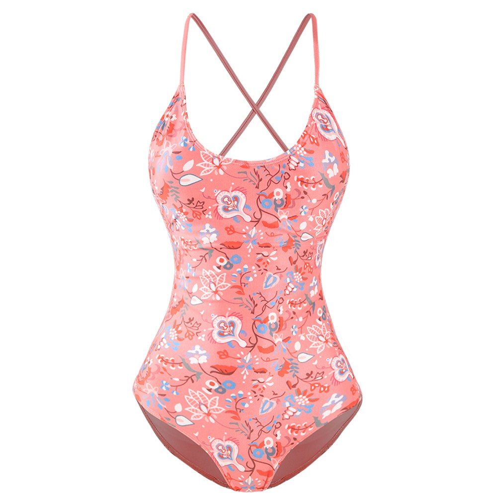 

MISSOMO Tie Backless Swimsuit Pink, Pink rose