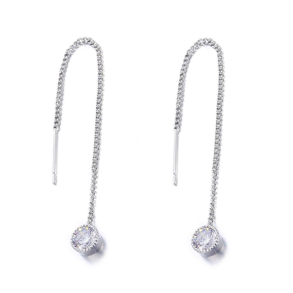 

H1 Long Fringed Diamond Pendant for Women Gold Silver Earrings