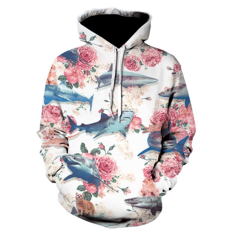 

Fashion 3D Print Men's Sweater Coat Shark Casual Graphic T-shirt Hoodies, Multi