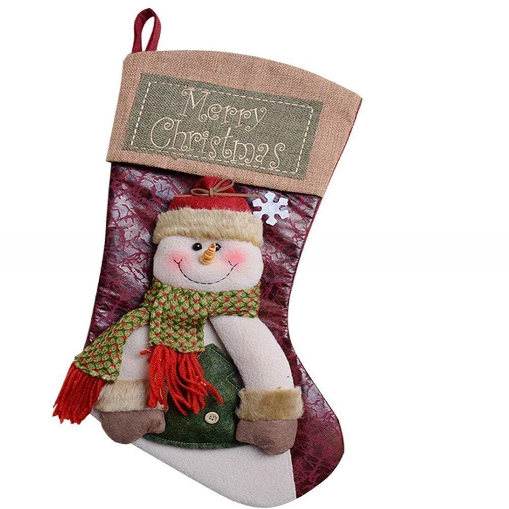 

Christmas Gift Bags Santa Claus Snow man Elk Stocking Socks Xmas Tree Decoration, Multi-c