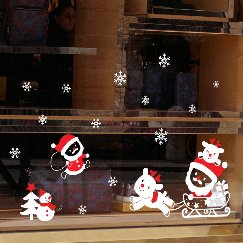 

Christmas Cartoons PVC Window Wall Sticker, Multi