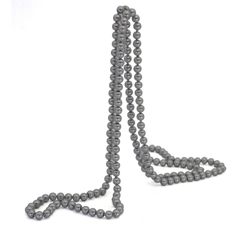 

Long Necklace Pearl Necklace Multi Layer Pearl Sweater Chain, Gray