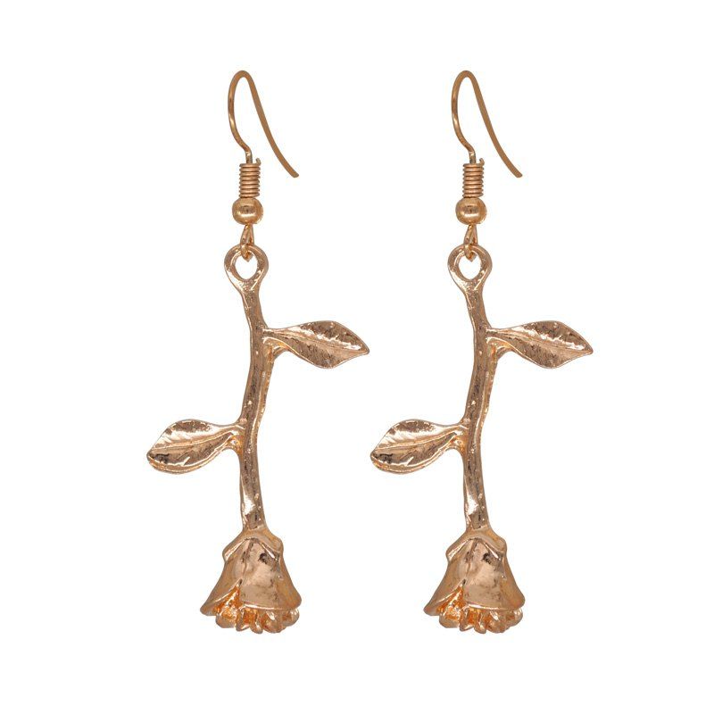 

Flower Shape Pendant Elegant Sweet Trendy Earrings, Gold