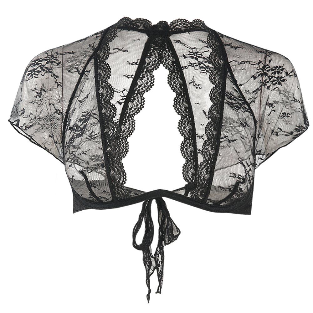 

MISSOMO Sexy Perspective Lace Lace Openwork Lace Underwear Different Colors, Jet black