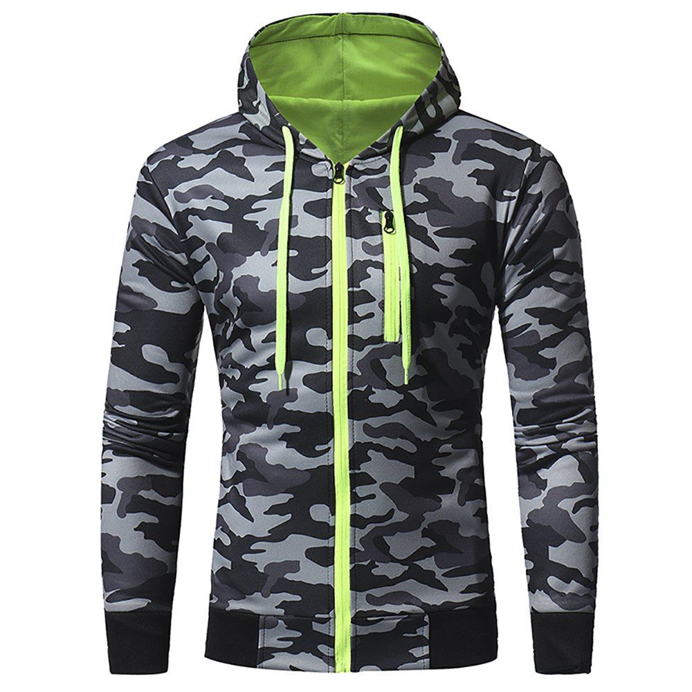 

Men's Simple Sticker Pocket Snowflake Casual Slim Cardigan Hoodie, Gray