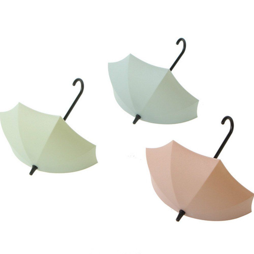 

3PC Creative Umbrella Decorative Hooks Small Objects Storage Holder, Multi-b