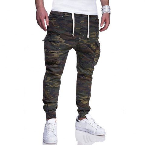 

Winter Men's Casual Overalls Large Size Camouflage Trouser, Army green