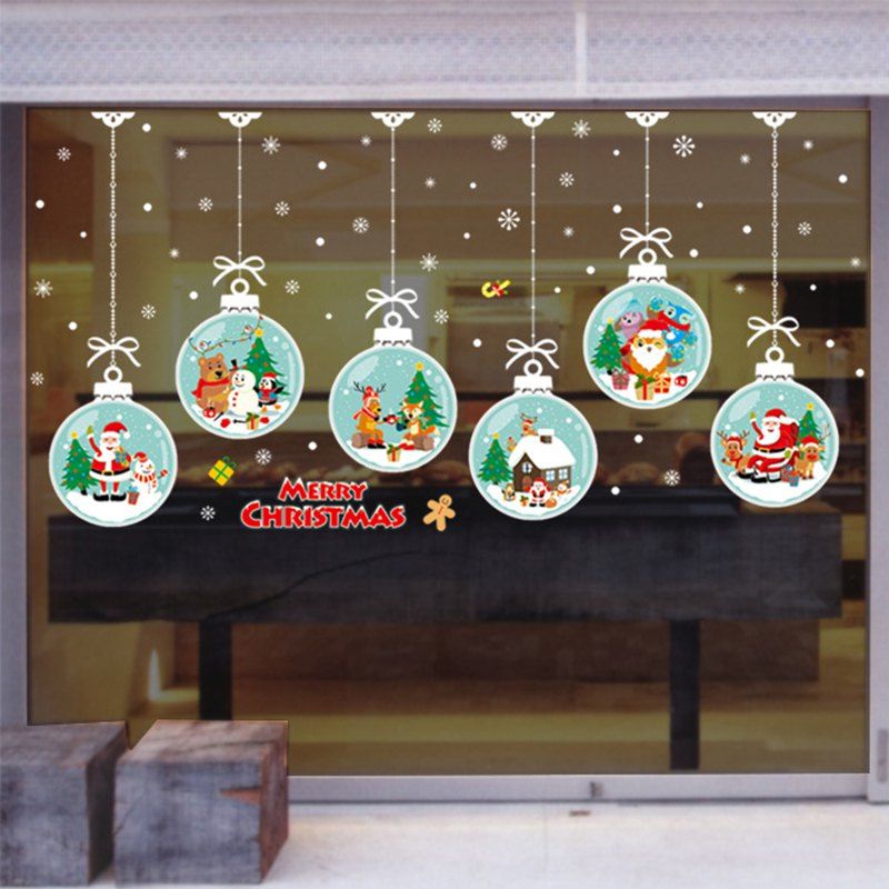 

Christmas Ball PVC Door Window Wall Sticker, Multi