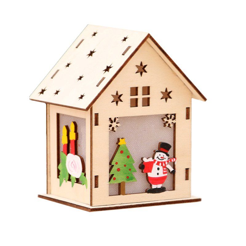 

DIY Christmas Decoration Wood Light Cabins Hotel Bar, #005
