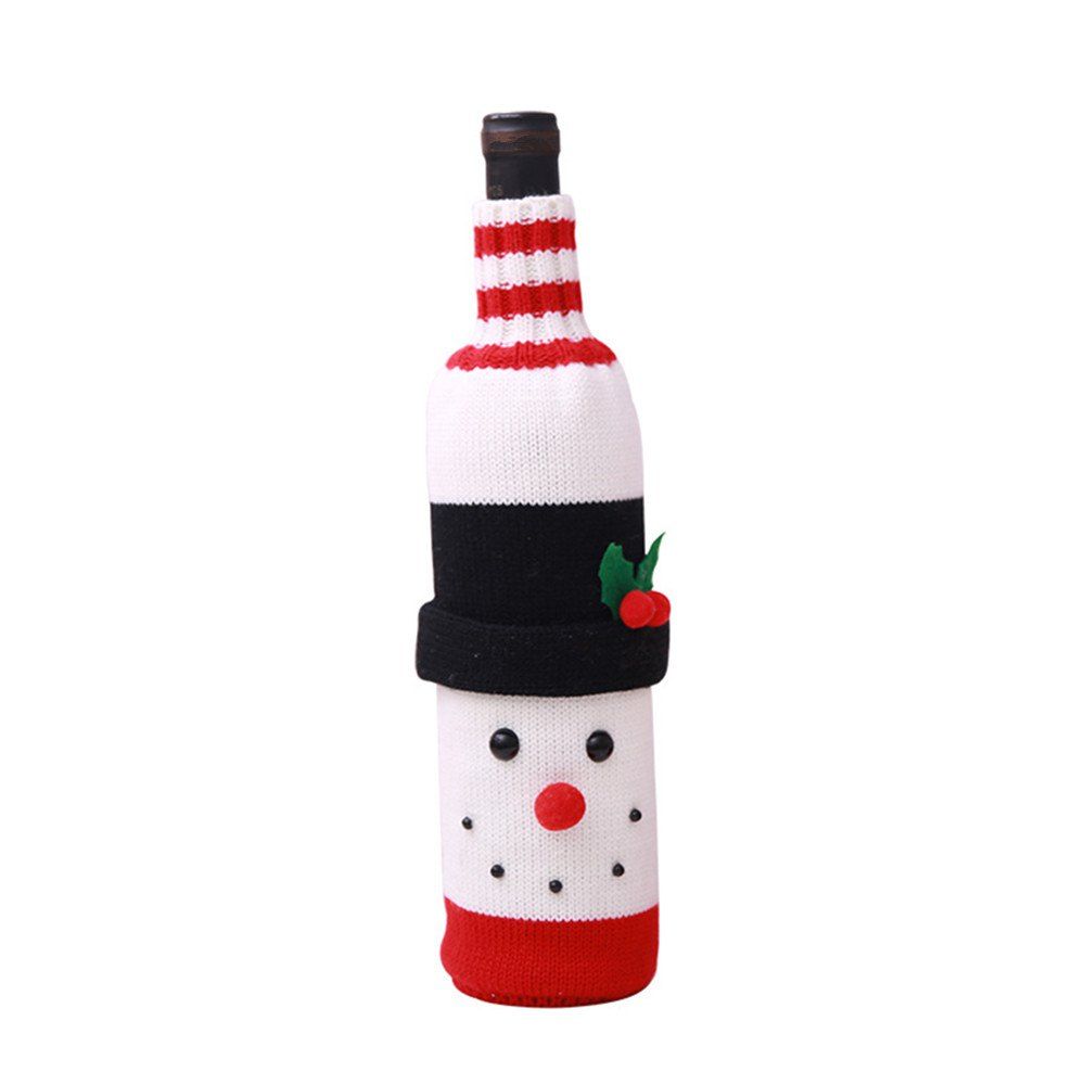 

Handmade Wine Bottle Sweater for Christmas Santa Claus Decorations Party, Multi-b