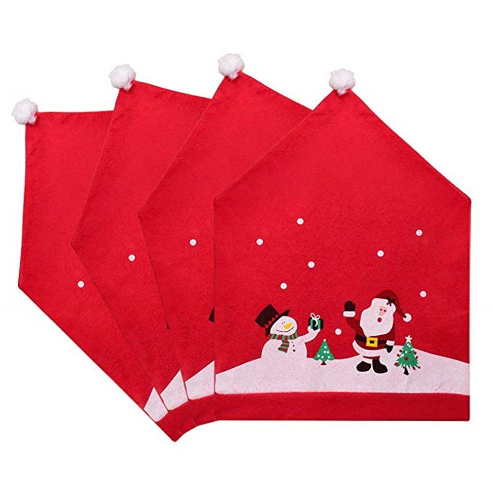 

Santa Hat Chair Covers Red (Set of 4) For Christmas Holiday Festive Decor