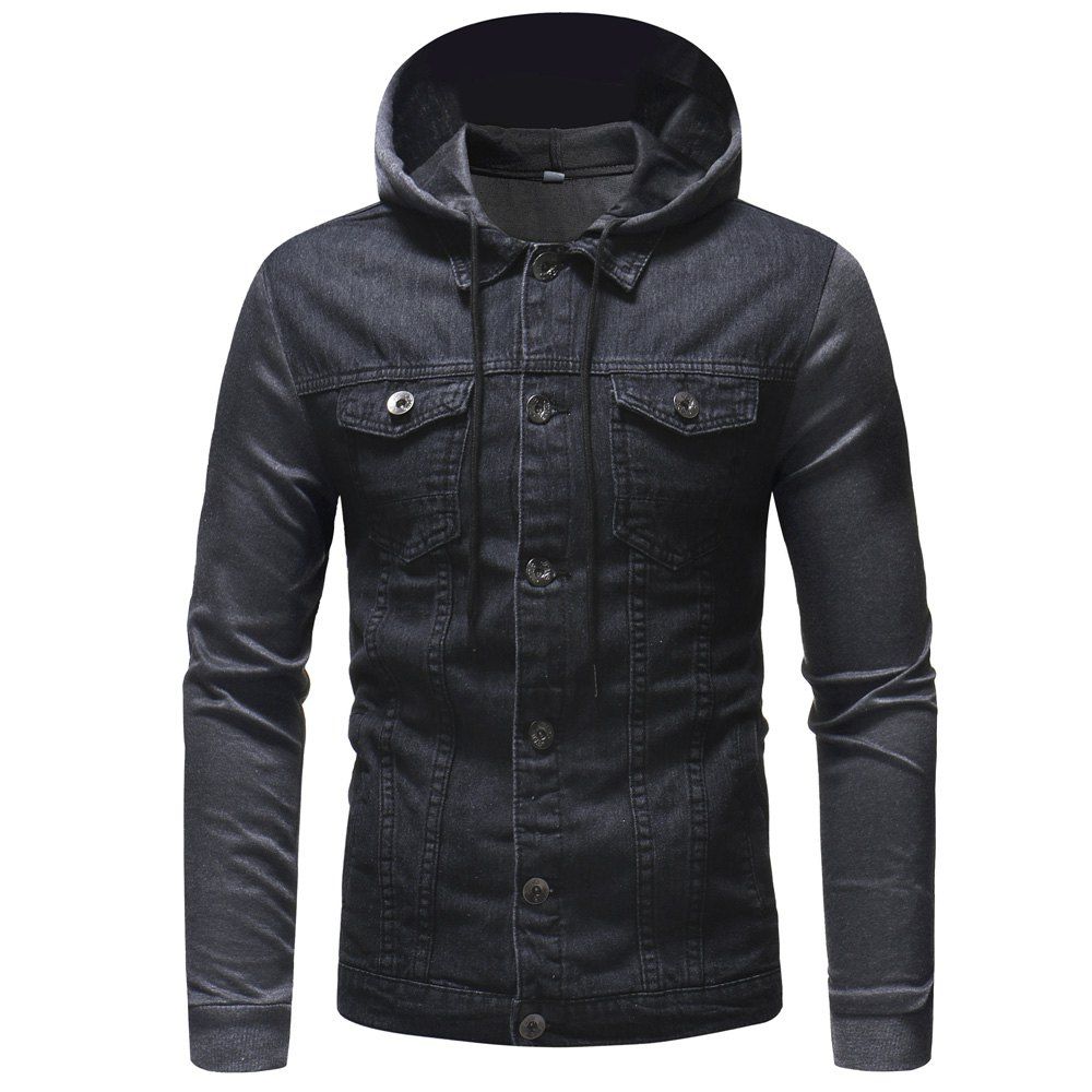 

Fashion Knit Hooded Design Men's Casual Hooded Jacket, Gray