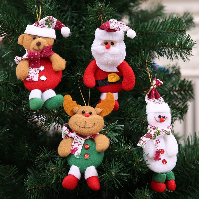 

Beautiful Christmas Tree Pendants 4pcs, Multi