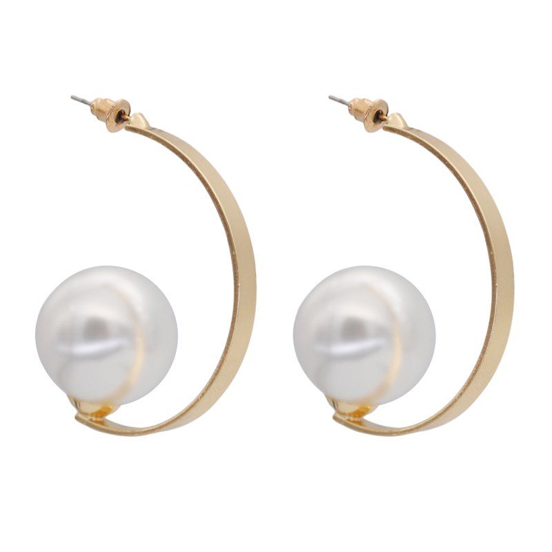 

Imitation Decor All Match Fashion Earrings, Gold