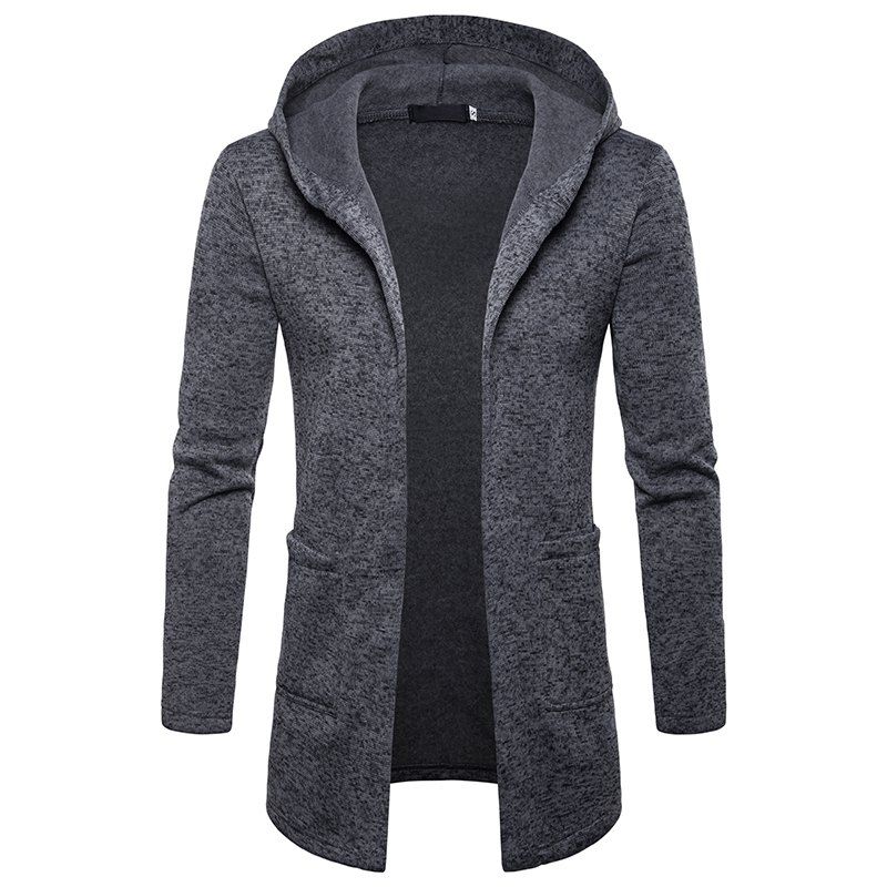 

Men' Fashion Casual Hooded Long Cardigan, Dark gray