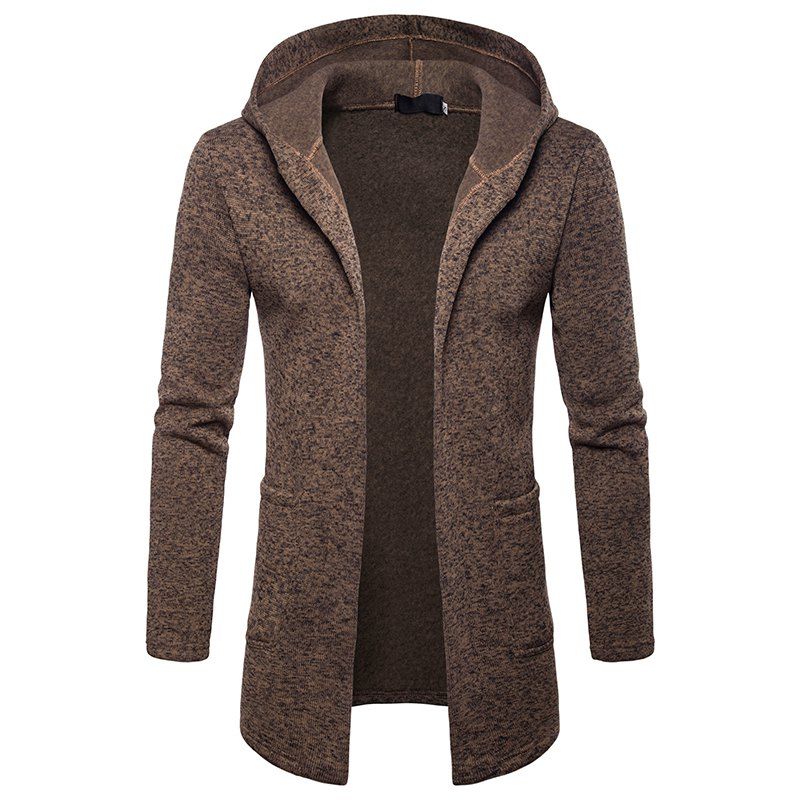 

Men's Fashion Casual Hooded Long Cardigan, Brown