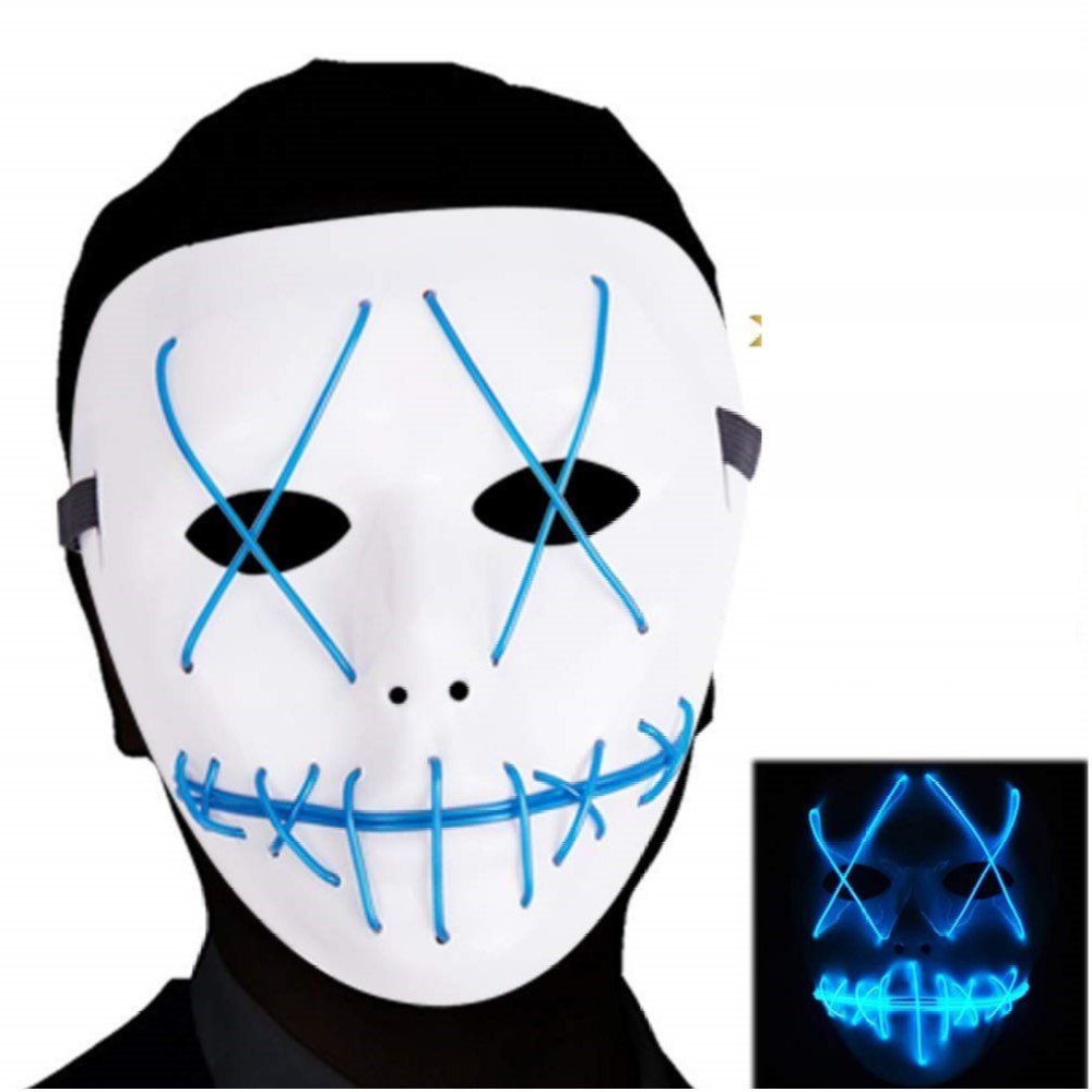 

Halloween Glowing Mask Scary Cosplay LED Light up Mask for Gifts Costume Parties, Celeste