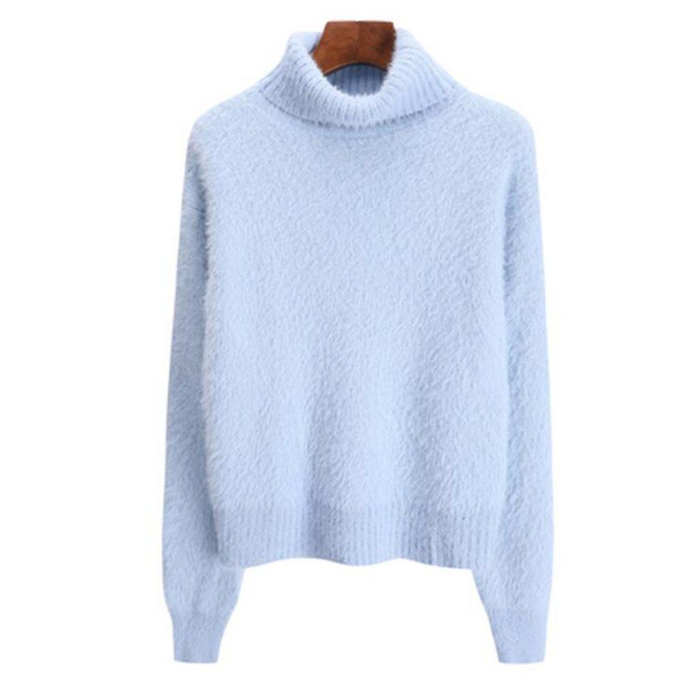 

Women's Long Sleeve Loose Fashion Sweater, Light blue