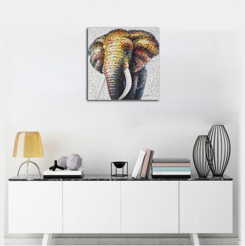 

Modern Hotel Background Wall Abstract Elephant Decorative Mural, Multi