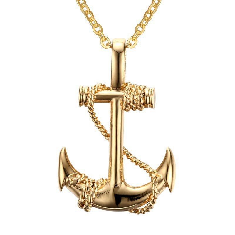 

Men's Leisure Retro Style Personality Fashion Pendant Alloy Necklace, Gold