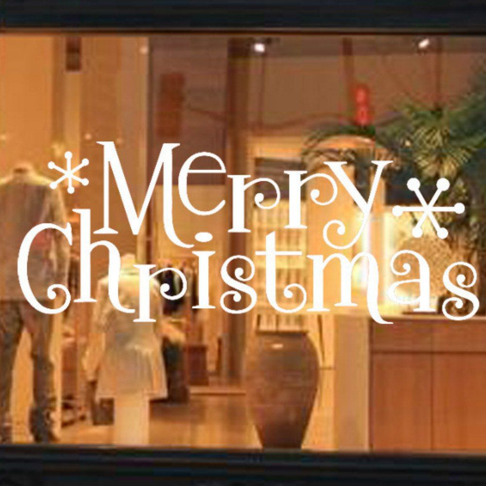 

Merry Christmas Wall Sticker Mural Removable Home Decor, White