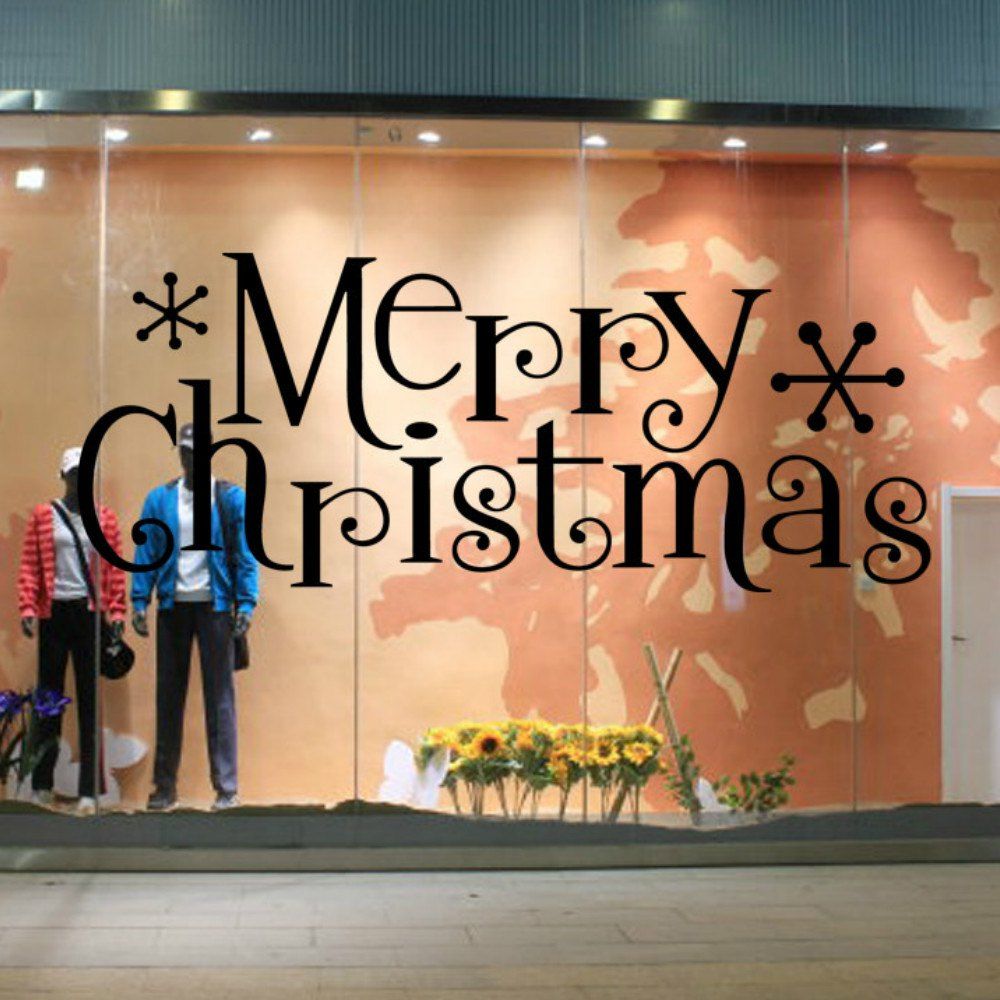 

Merry Christmas Wall Sticker Mural Removable Home Decor, Black
