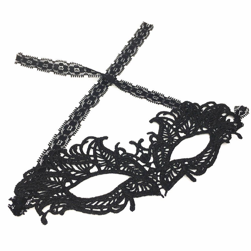 

Sexy Women Black Lace Masquerade Mask Halloween Cosplay Carnaval Party Prop 0021, Carbon fiber black;black