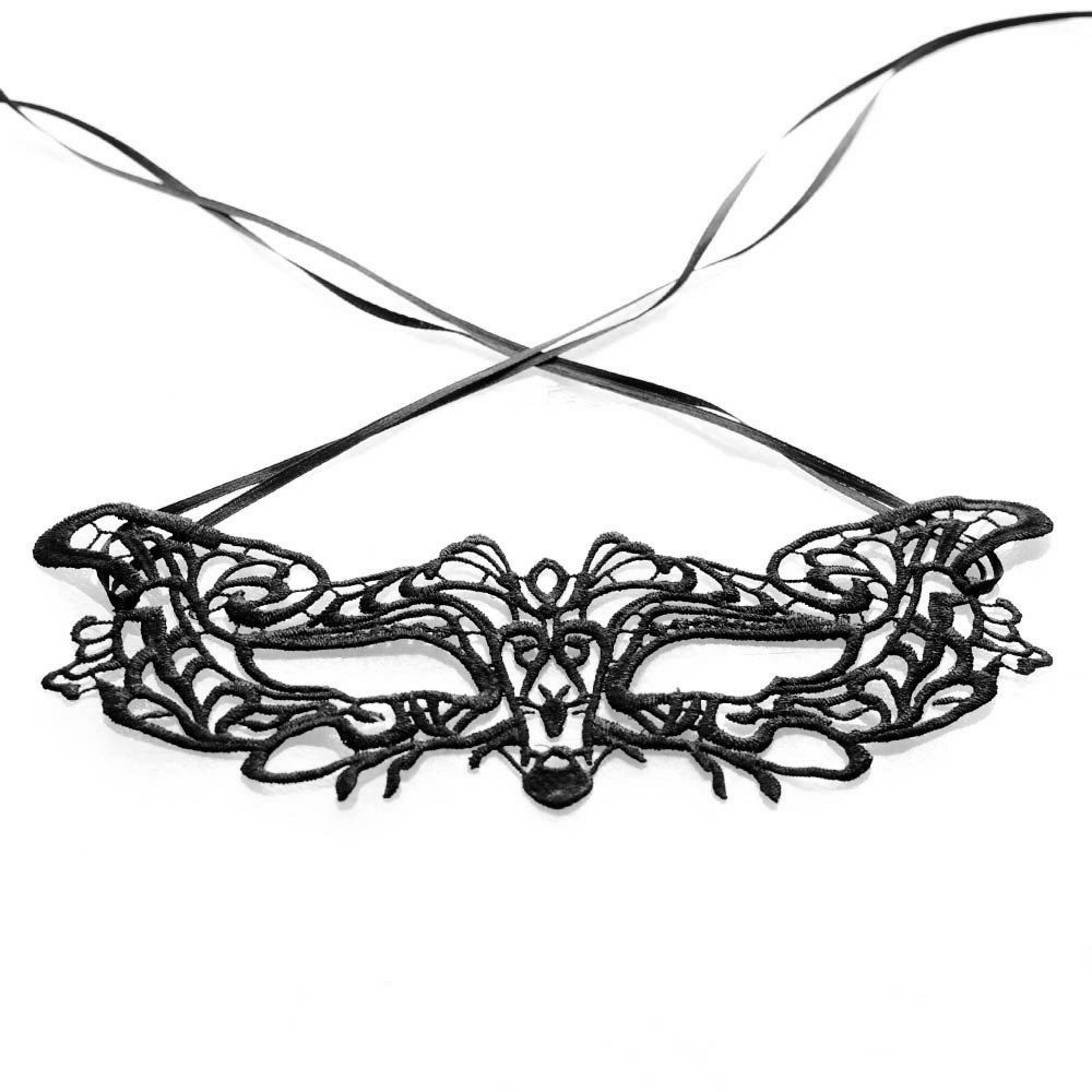 

Sexy Women Black Lace Masquerade Mask Halloween Cosplay Carnaval Party Prop 0021, Graphite black;black