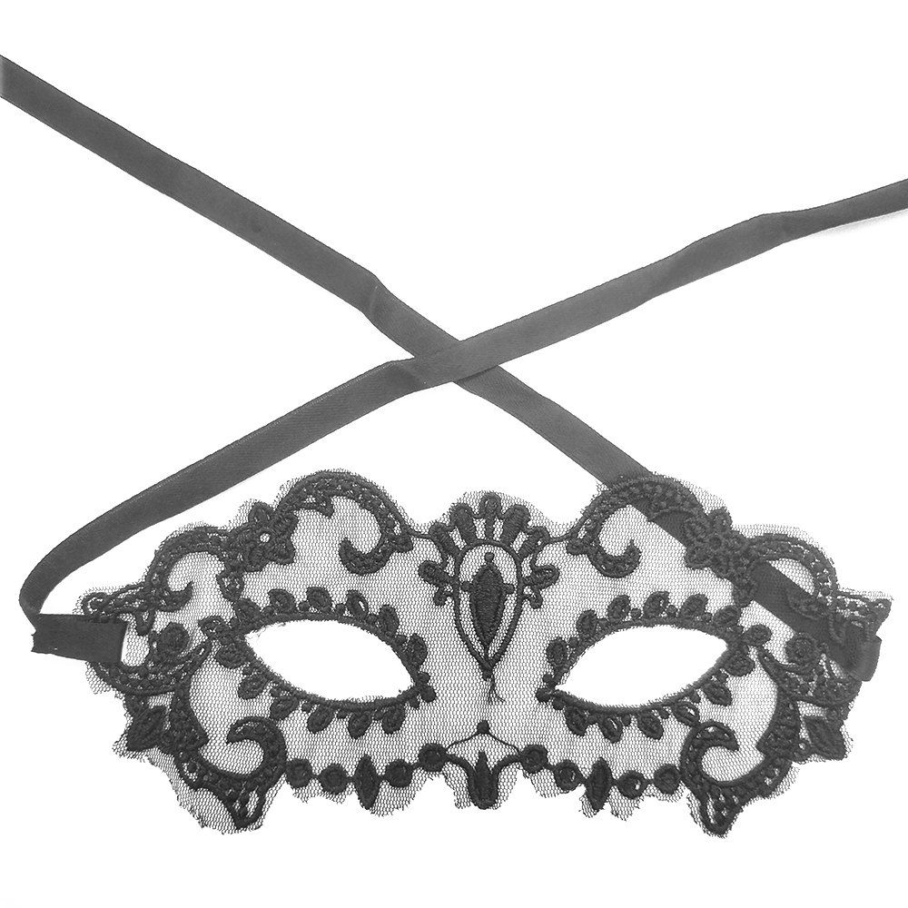 

Sexy Women Black Lace Masquerade Mask Halloween Cosplay Carnaval Party Prop 0022, Graphite black;black