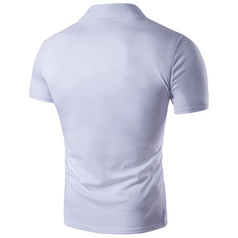 

New Men Polo Shirt Men Casual solid male polo shirt Short Sleeve brea, White