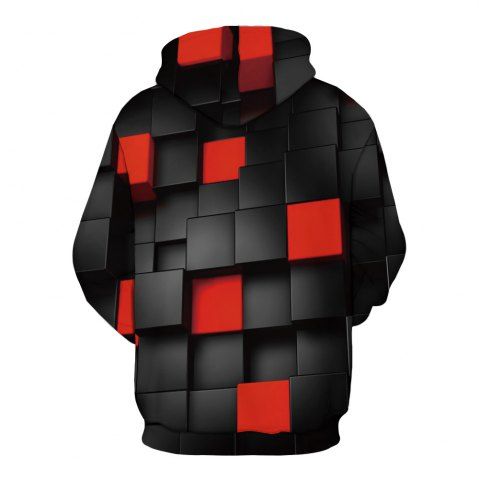 

Trendy Fashion Men's Digital Print Embossed Plaid Sweater Hooded Sweater, Multi