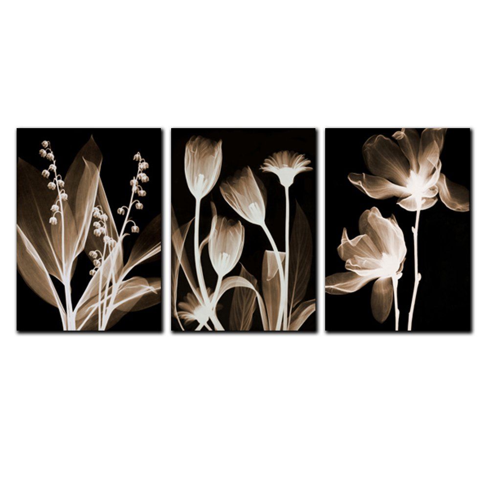 

YISHIYUAN 3 Pcs HD Inkjet European American Style Flowers Decorative Painting, Multi