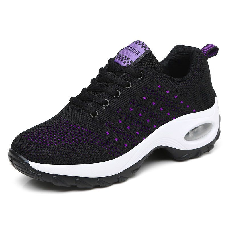 

Autumn Sports Shoes Women'S Inside Heighten Sneakers Mesh Breathab, Natural black