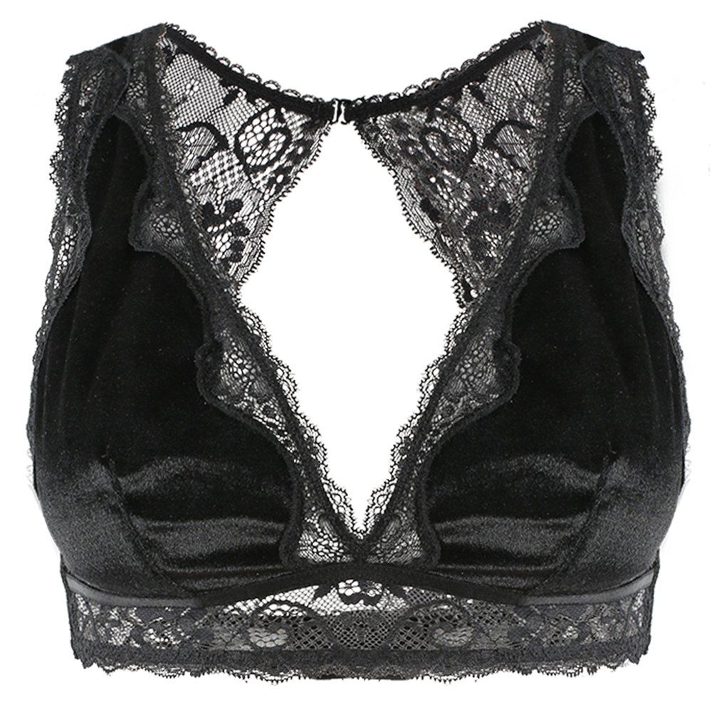 

HODOYO Fashion Sexy Solid Color Lace Underwear, Jet black