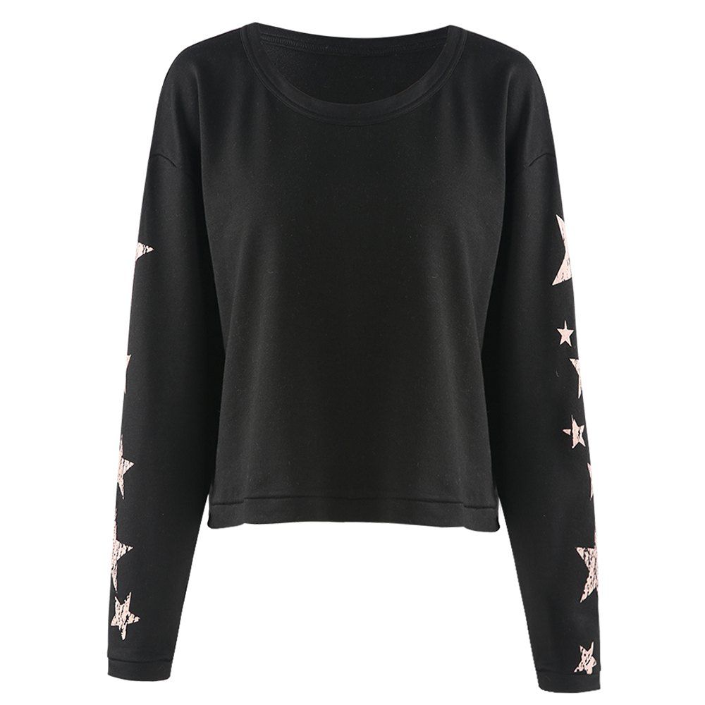 

HAODUOYI Women's Stylish and Simple Wild Casual Sports T-Shirt Black
