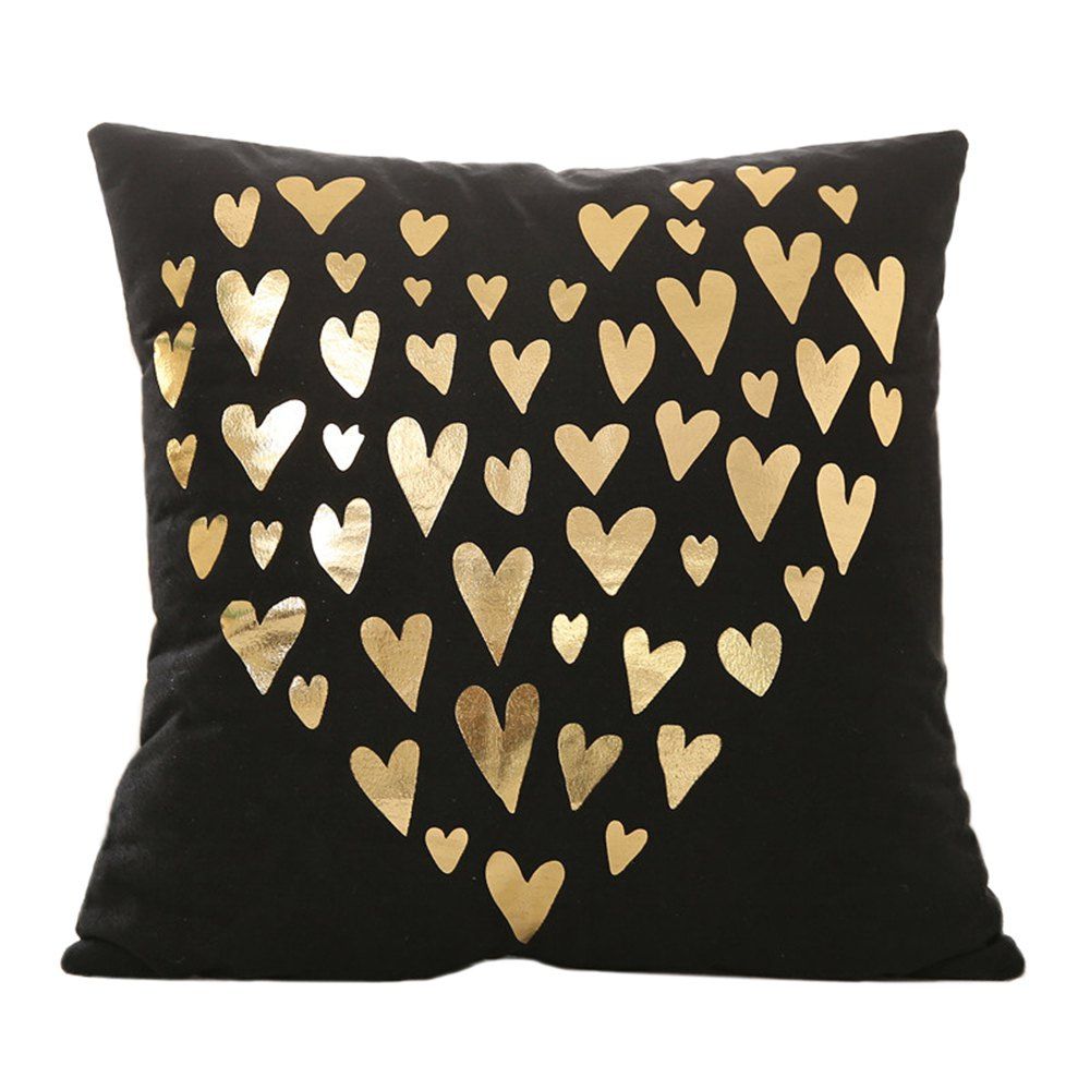 

Popular Dlack Gold Stamping Pillowcase In Europe And America, Black