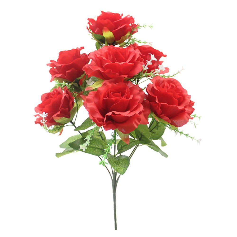 

A Bouquet of Rose Romantic Home Decor Artificial Flower, Lava red