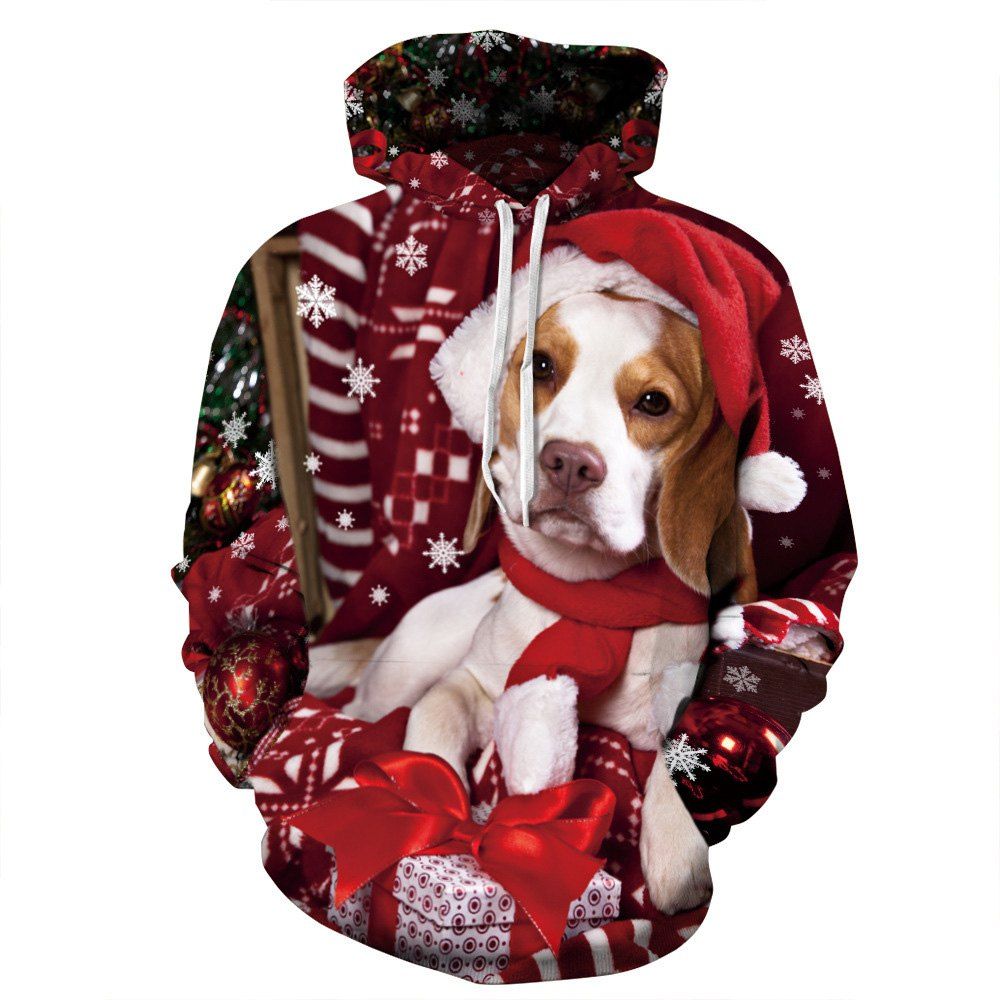 

Winter Men's Digital Christmas Hat Printed Long Sleeve Sweatshirt, Multi-b
