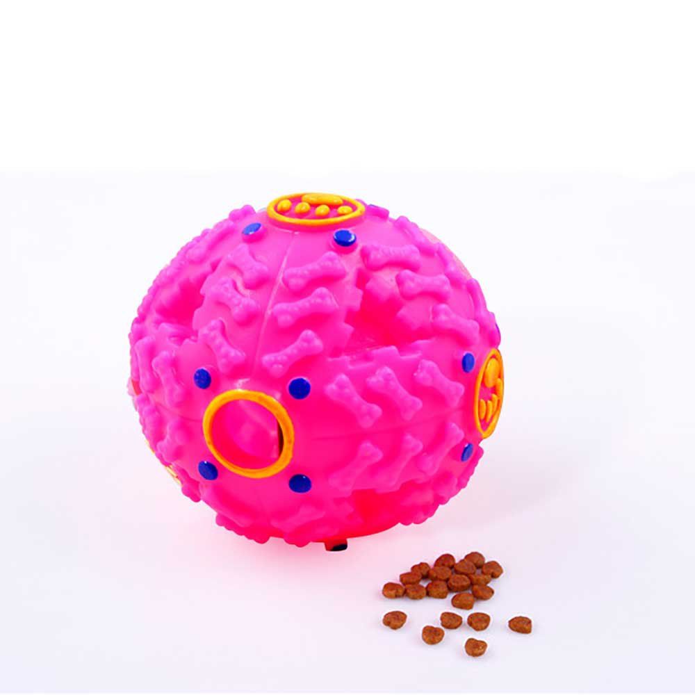 

Pet Sound Production Resistance To Bite Toys Dog Educational Leakage Food Ball, Deep pink